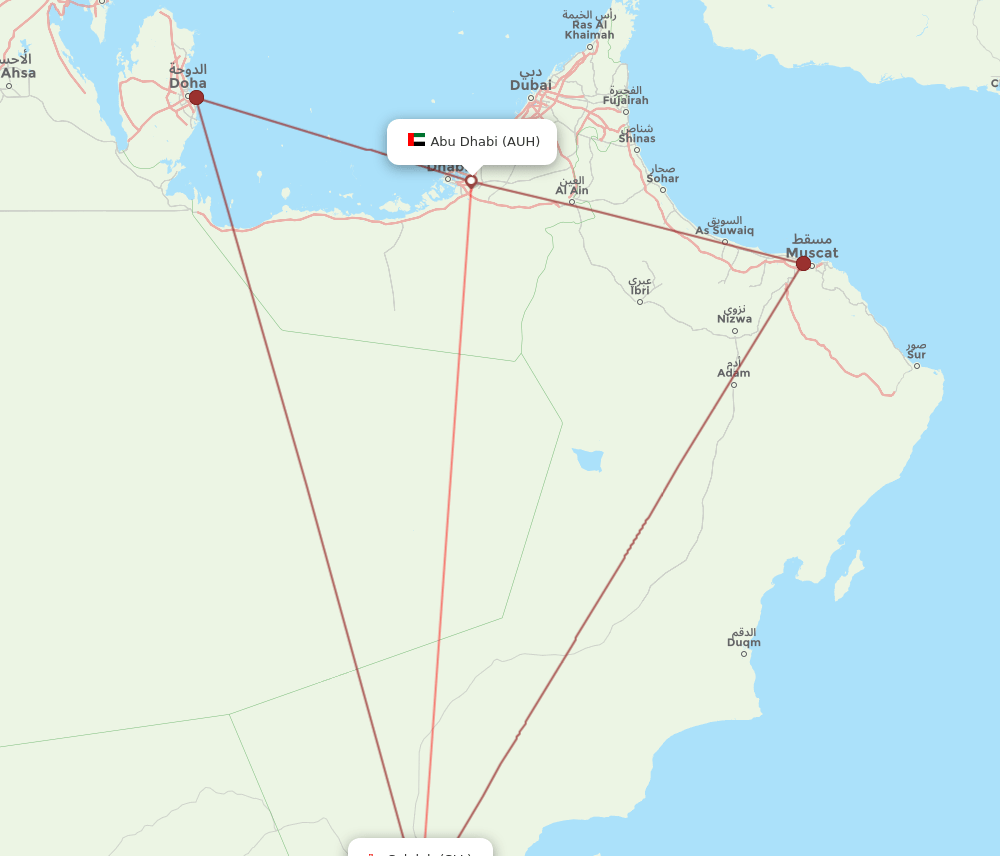 SLL-AUH flight routes