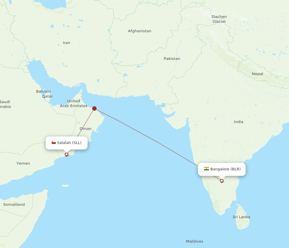 SLL-BLR flight routes