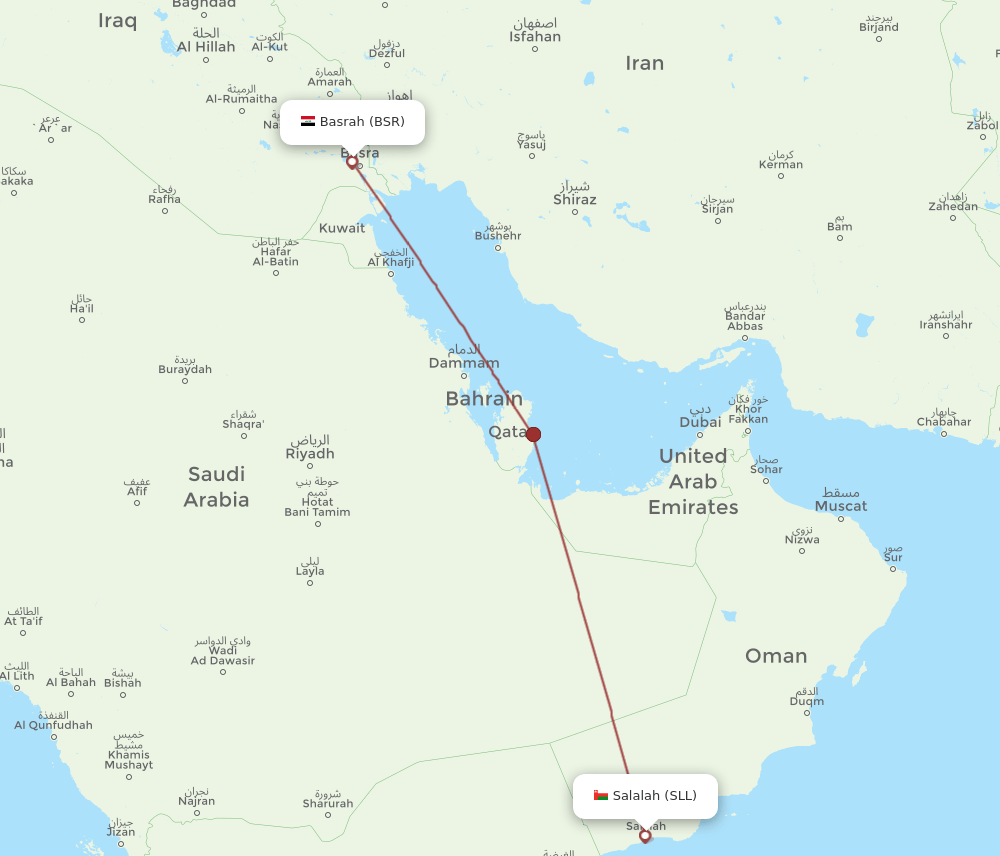 SLL-BSR flight routes
