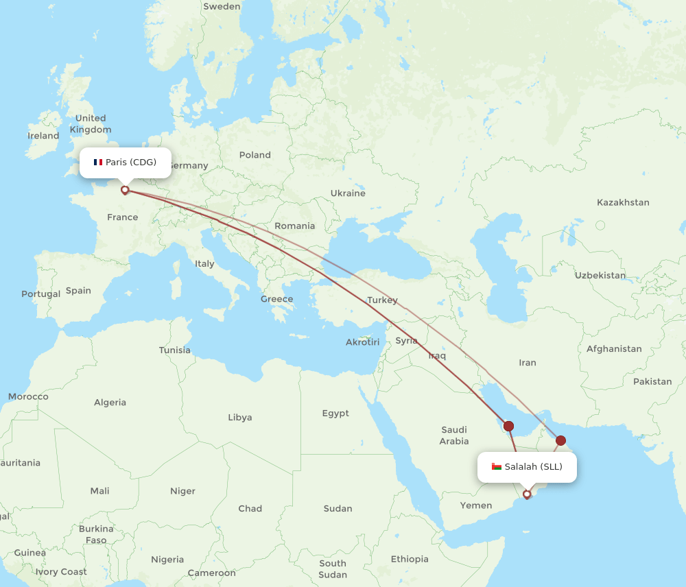 SLL-CDG flight routes