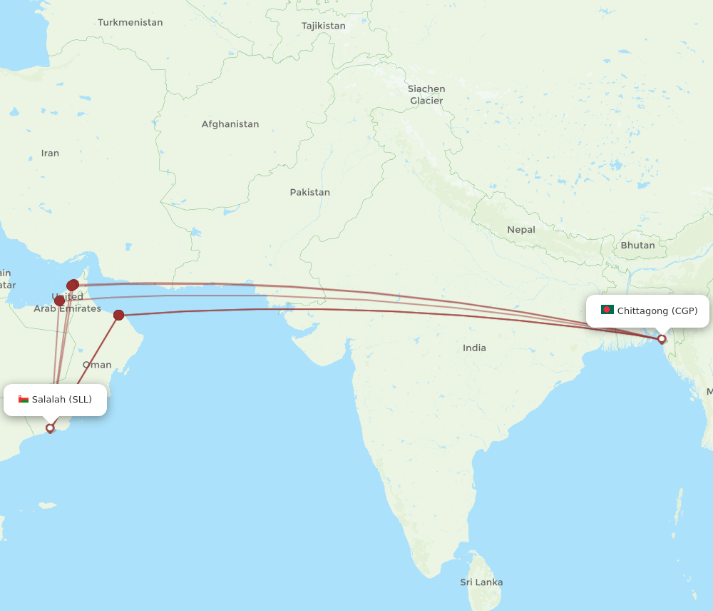 SLL-CGP flight routes