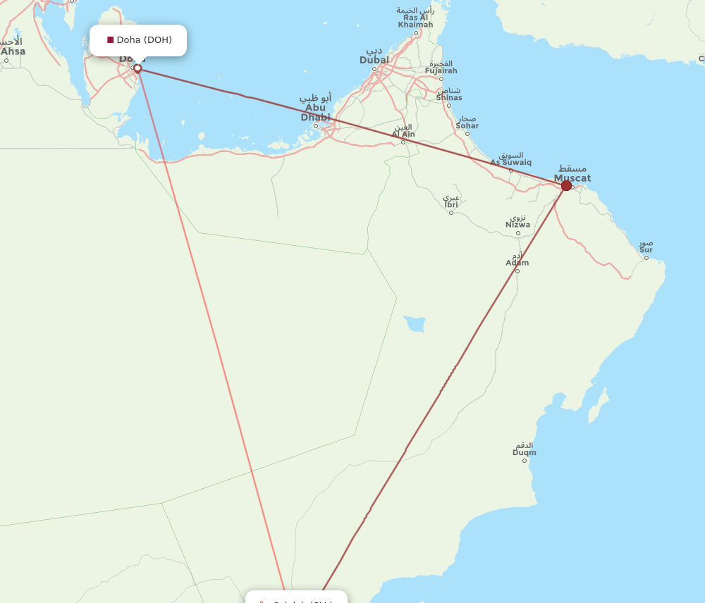 SLL-DOH flight routes