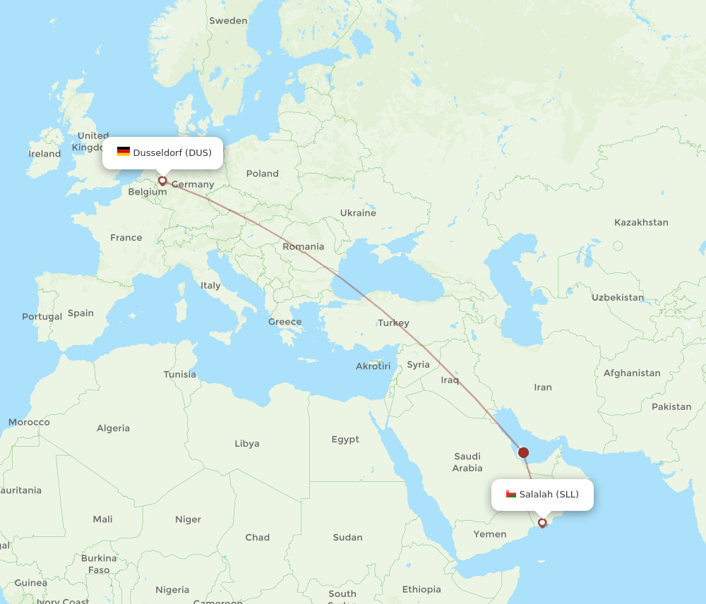 SLL-DUS flight routes