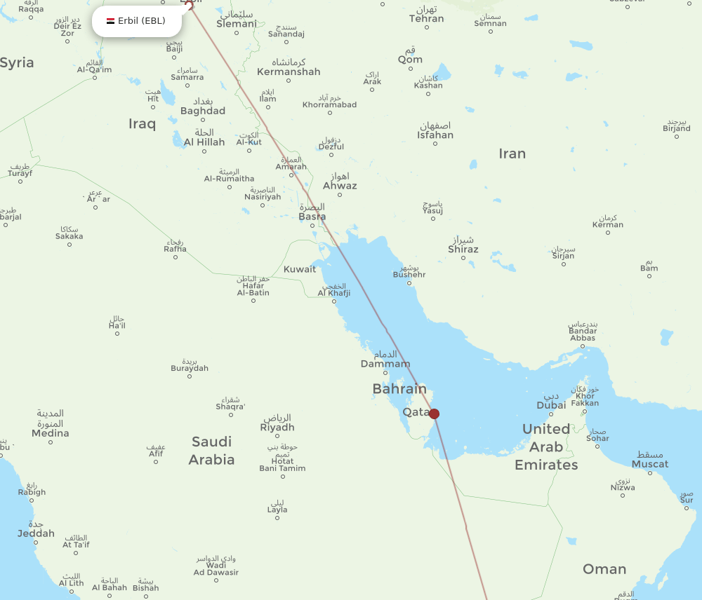 SLL-EBL flight routes