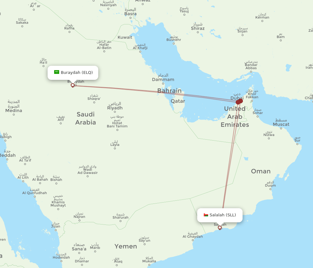 SLL-ELQ flight routes