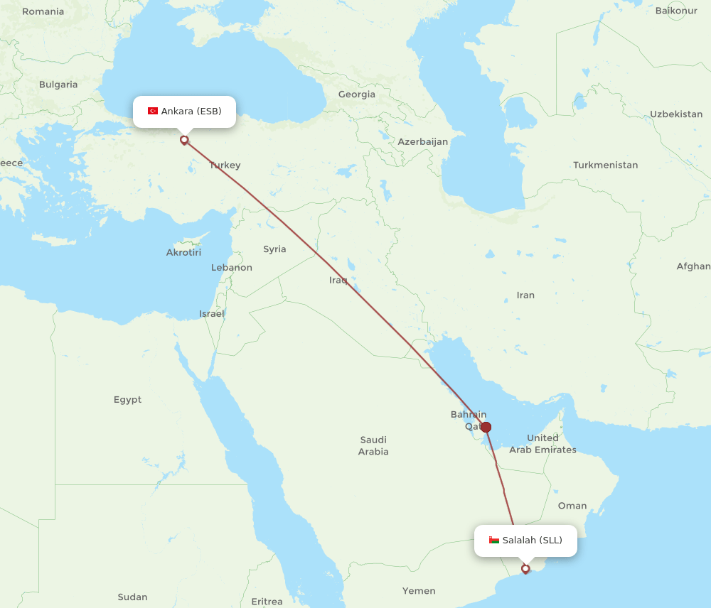 SLL-ESB flight routes