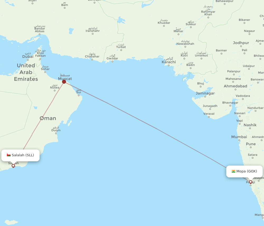 SLL-GOX flight routes