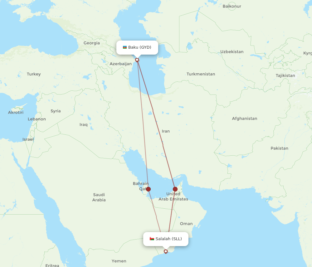 SLL-GYD flight routes