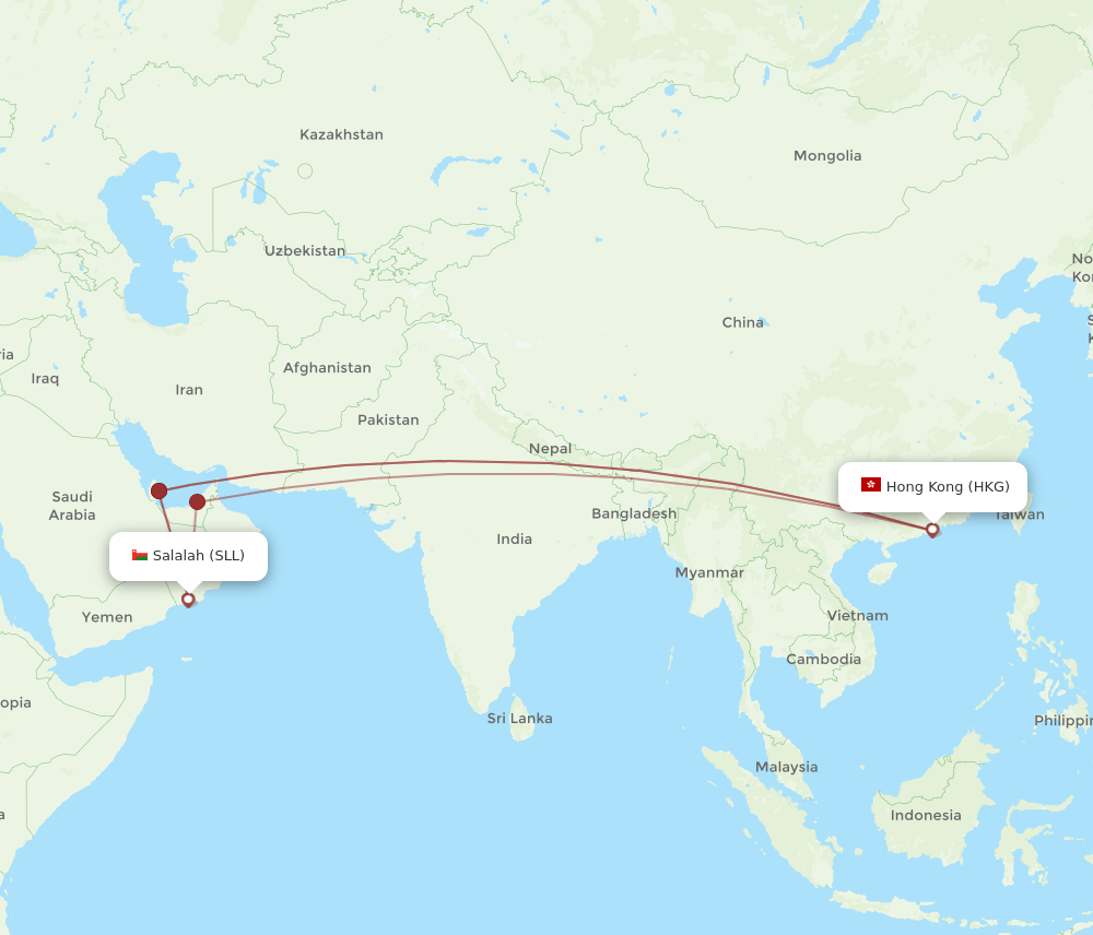 SLL-HKG flight routes
