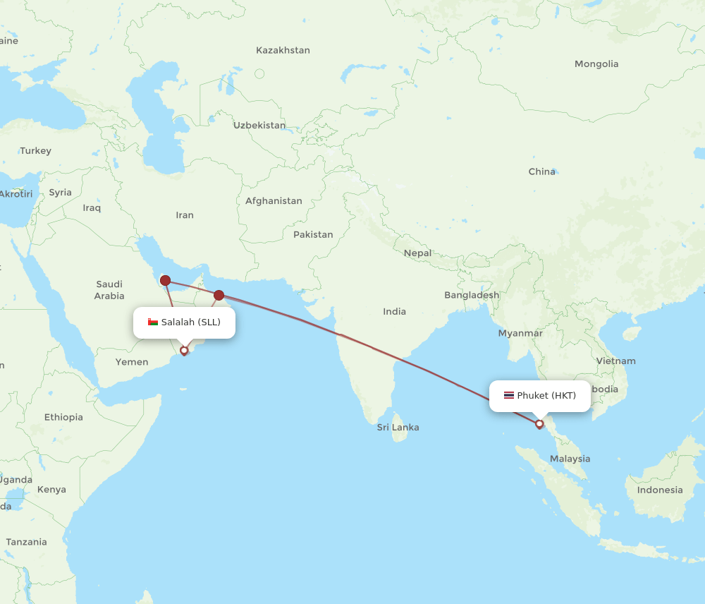 SLL-HKT flight routes
