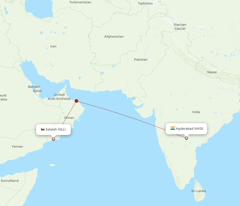 SLL-HYD flight routes