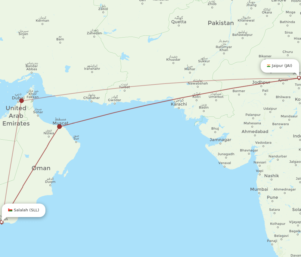 SLL-JAI flight routes