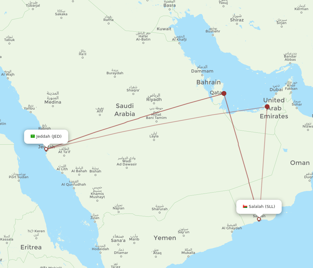 SLL-JED flight routes