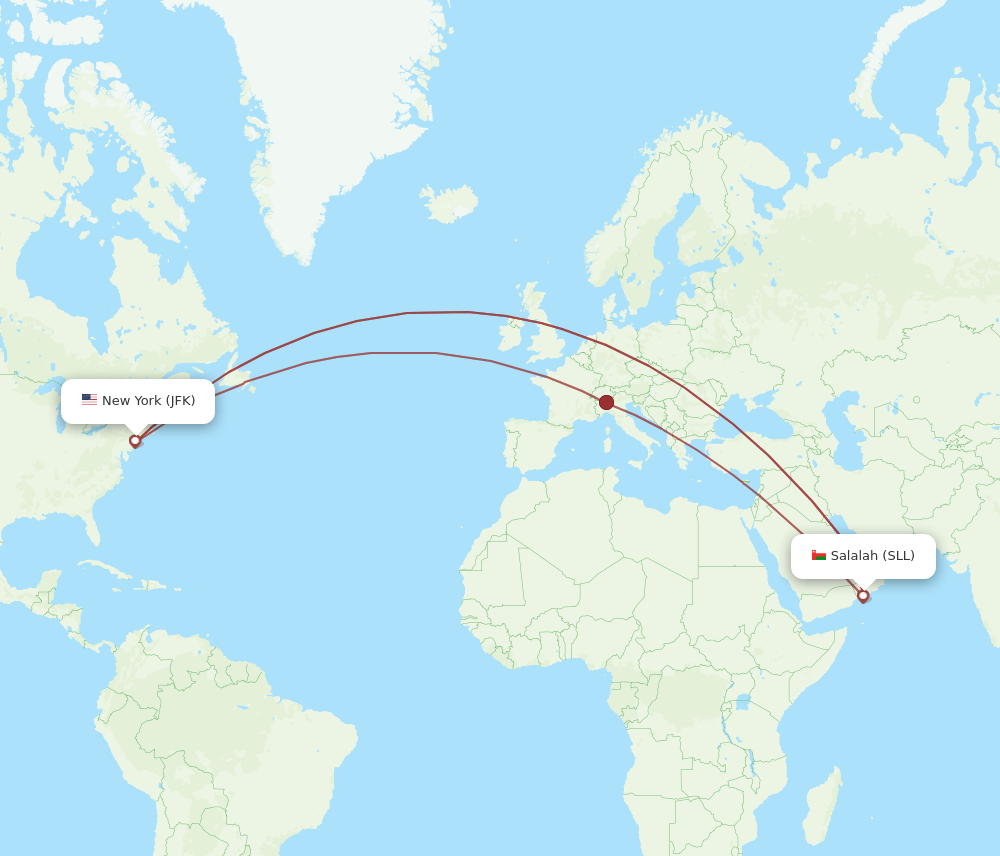 SLL to JFK flights and routes map