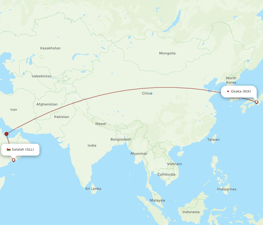 SLL-KIX flight routes