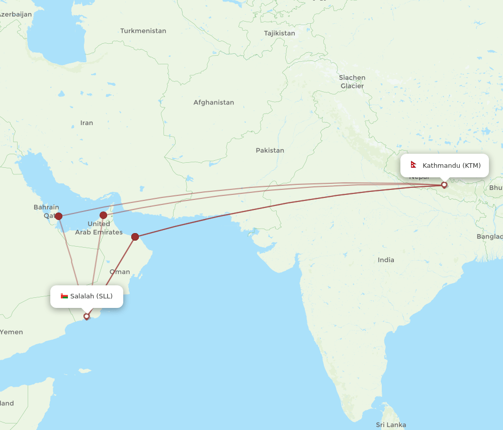 SLL-KTM flight routes