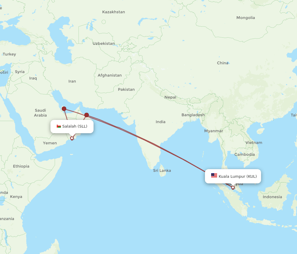 SLL-KUL flight routes