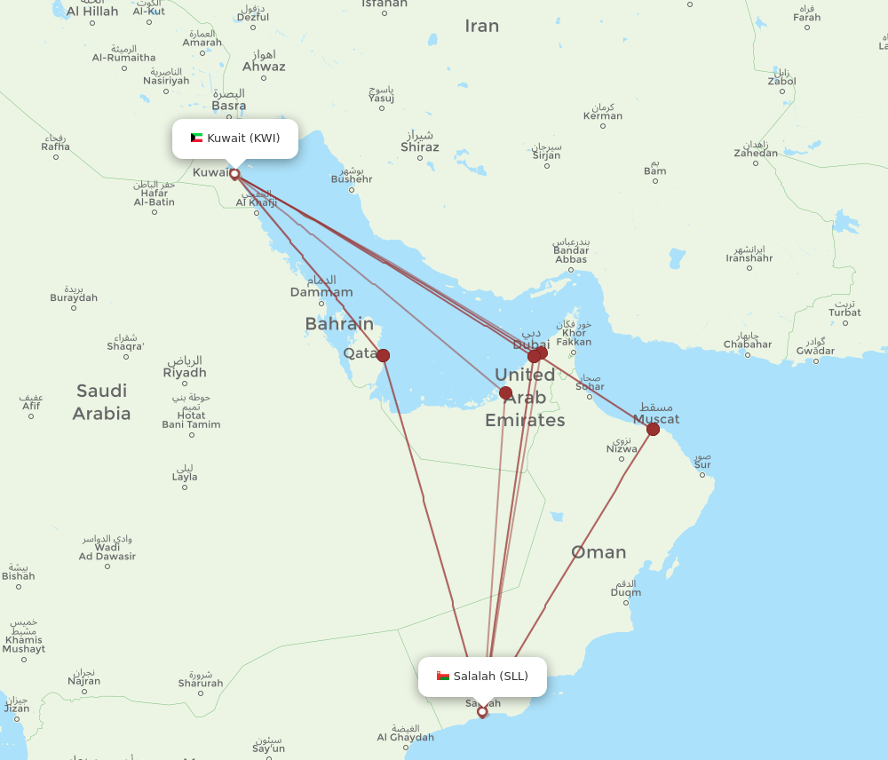 SLL-KWI flight routes