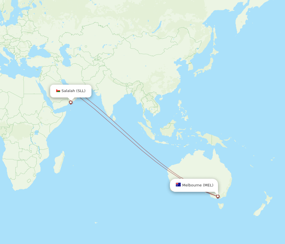SLL-MEL flight routes