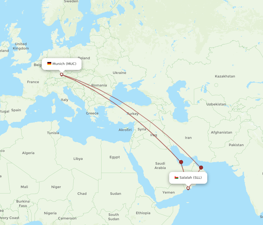 SLL-MUC flight routes