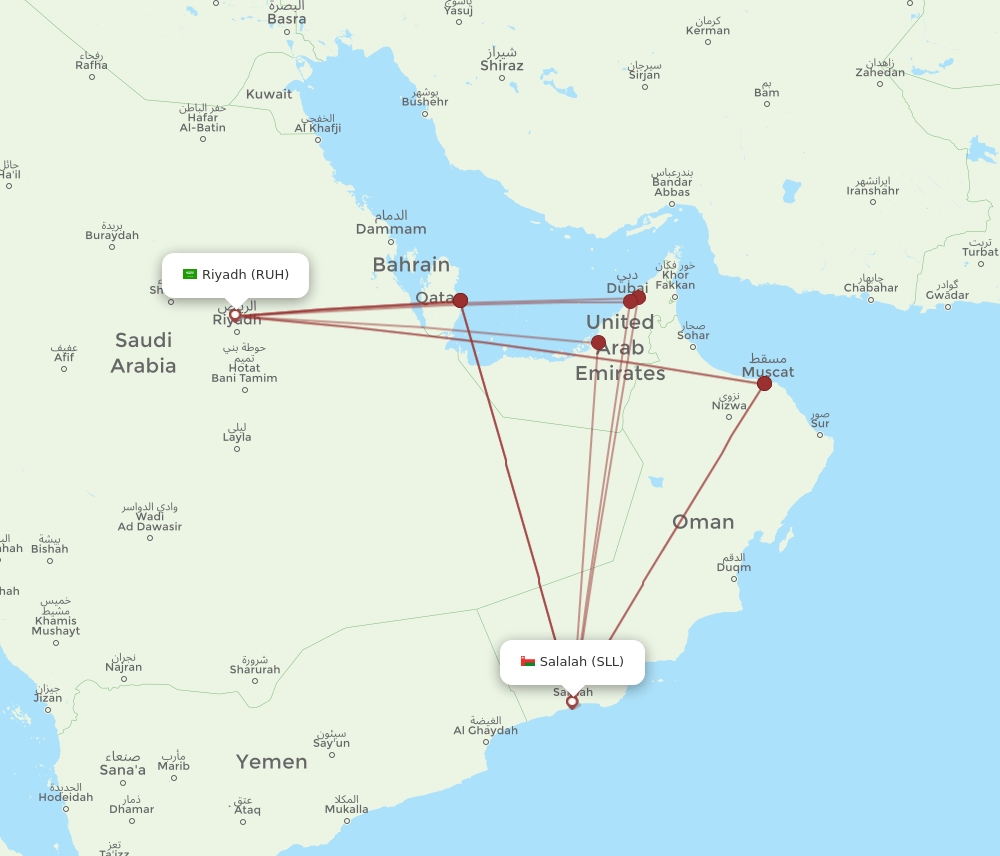 SLL-RUH flight routes