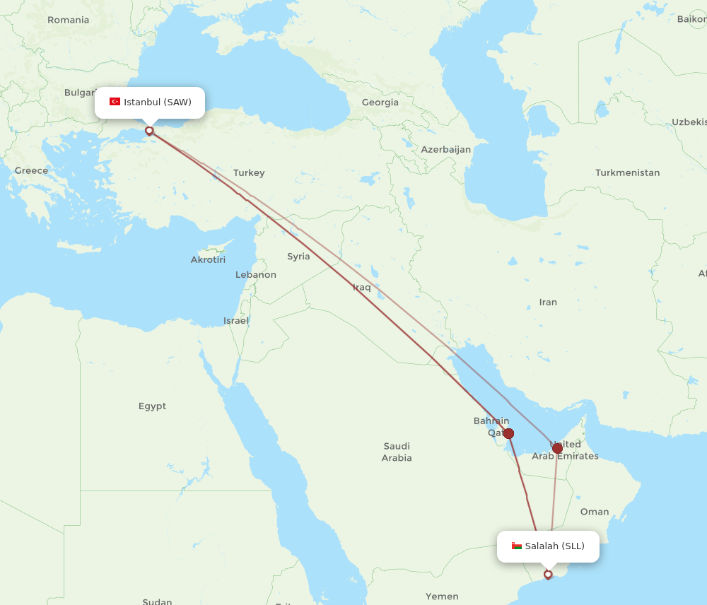 SLL-SAW flight routes