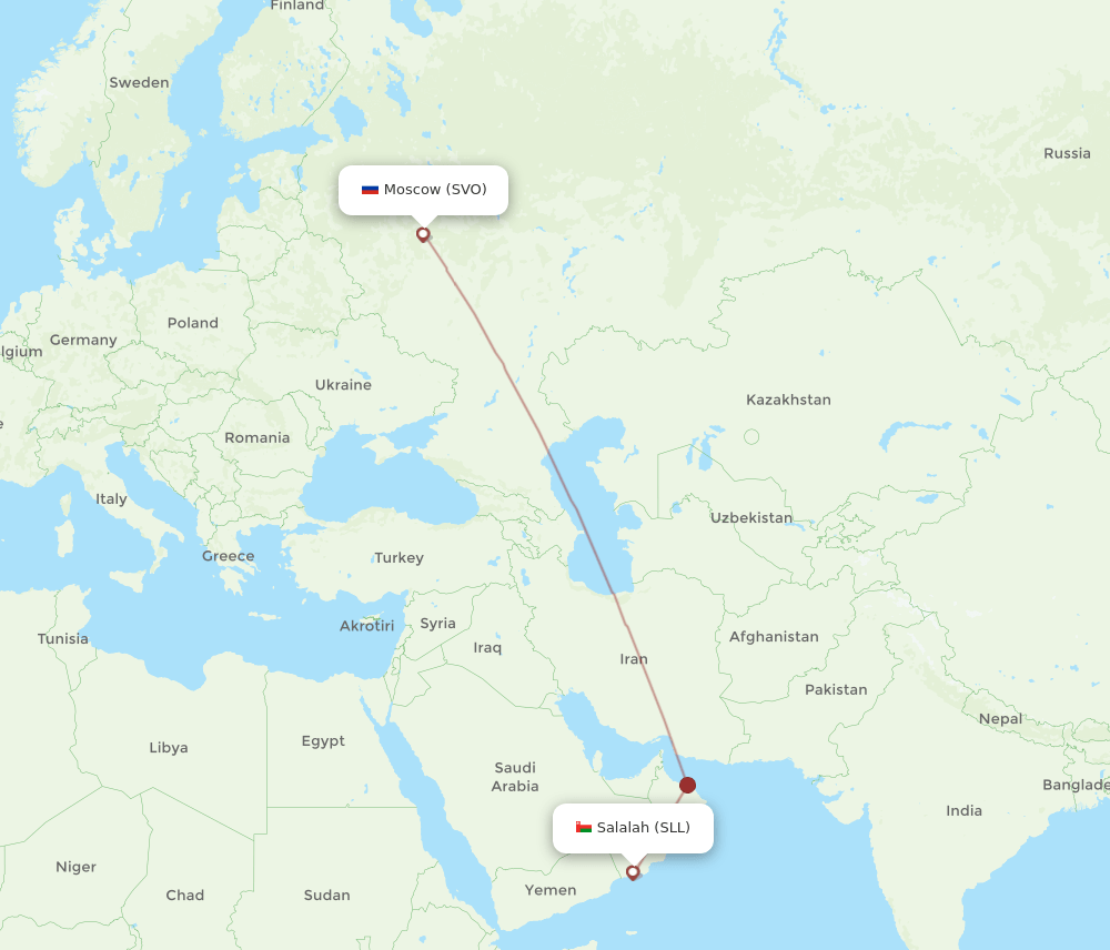 SLL-SVO flight routes