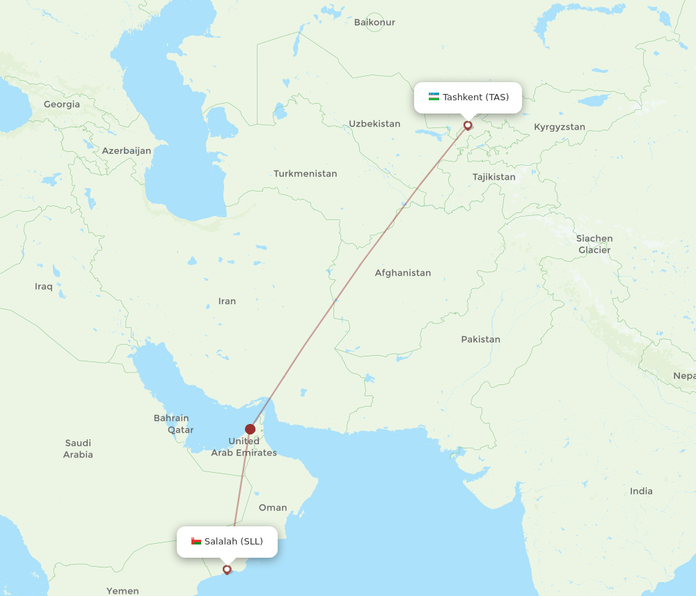 SLL-TAS flight routes