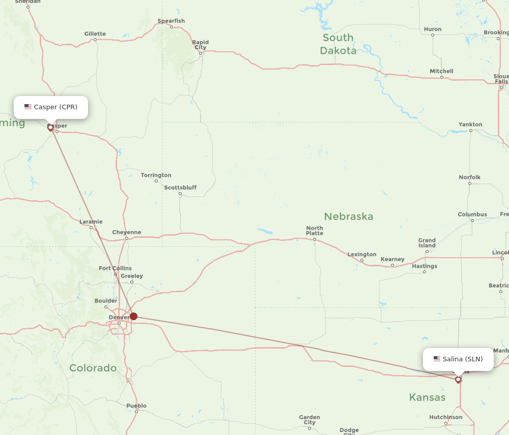 SLN-CPR flight routes