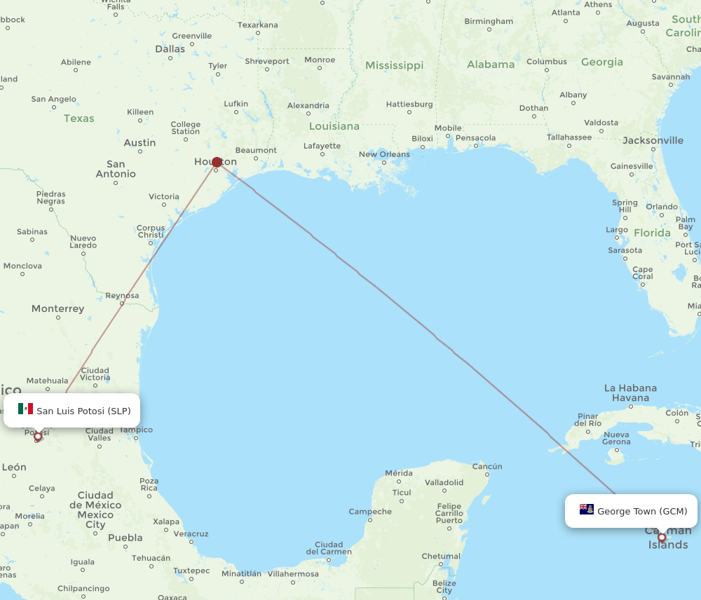 GCM to SLP flights and routes map