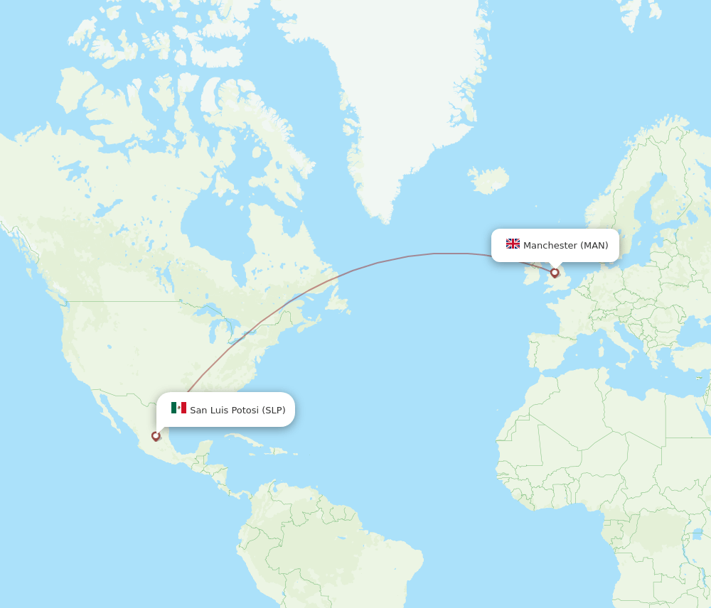 SLP-MAN flight routes