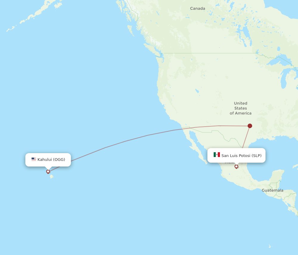 SLP-OGG flight routes