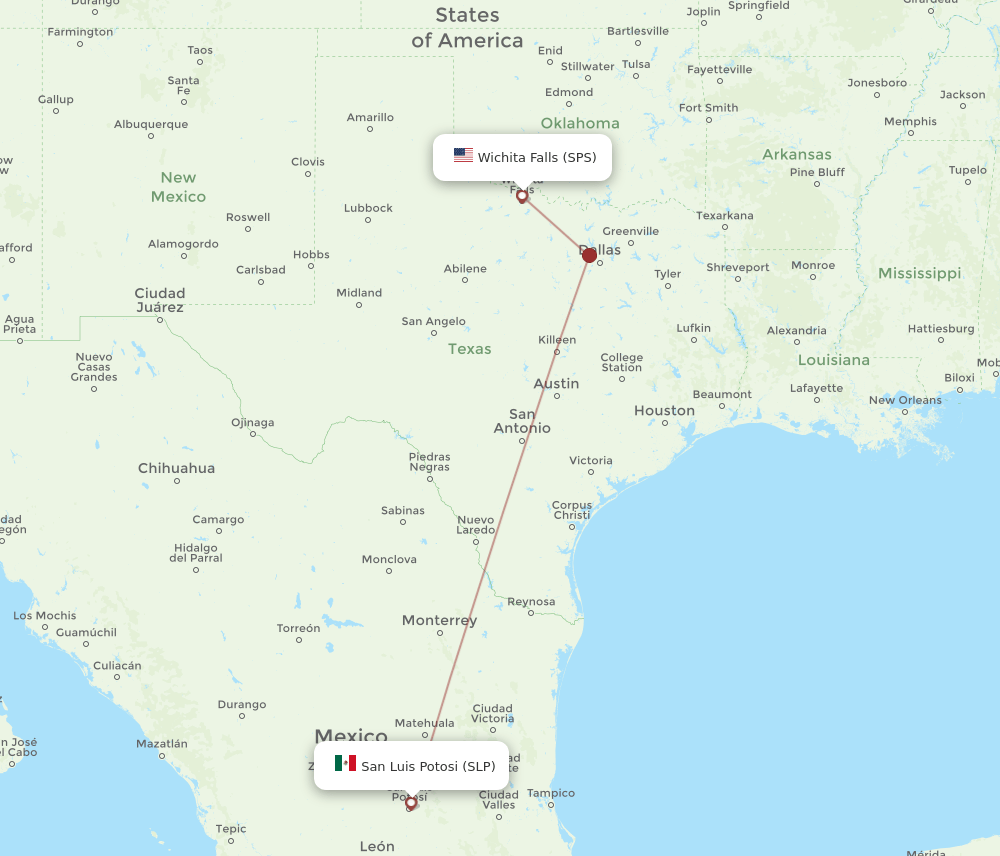 SLP-SPS flight routes