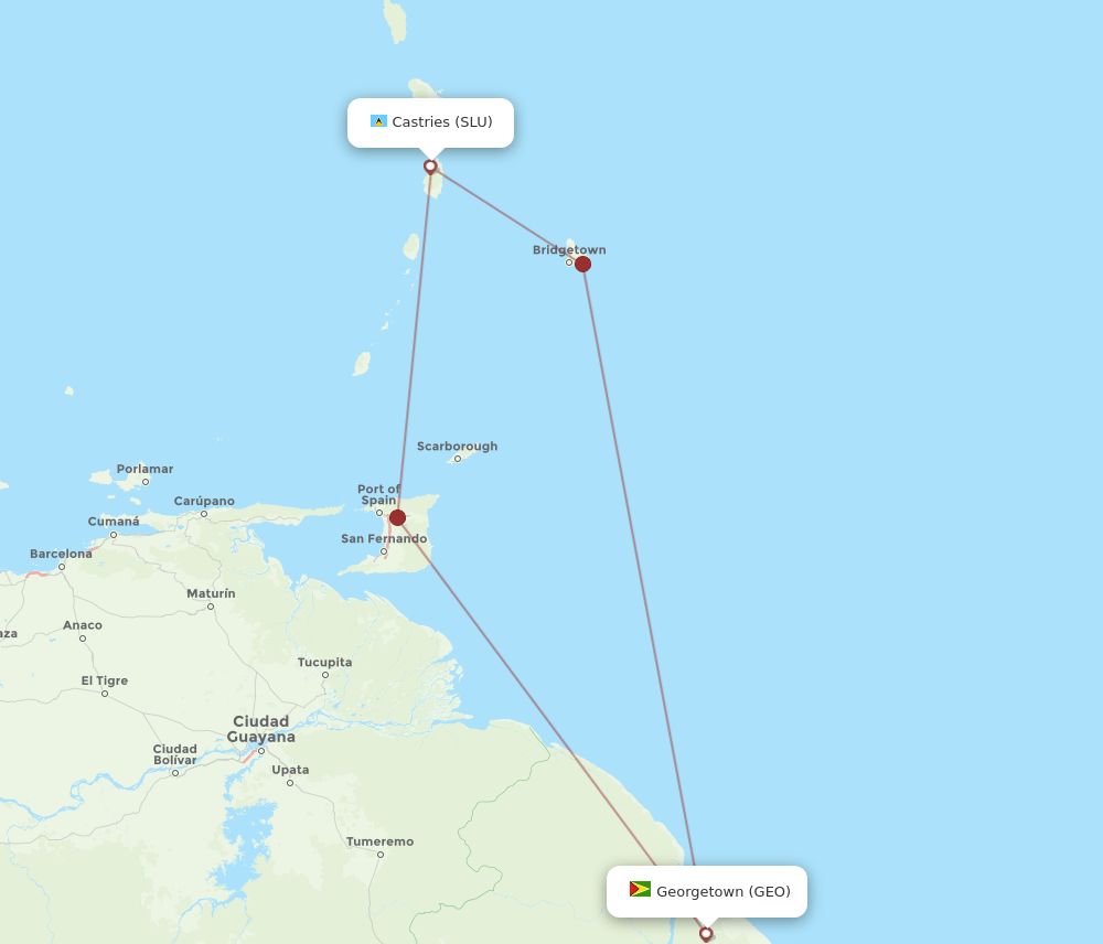 SLU-GEO flight routes