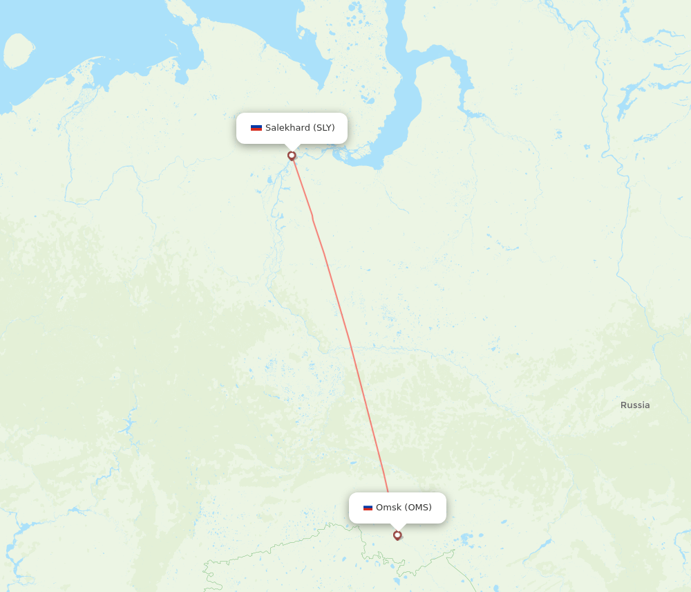 SLY to OMS flights and routes map