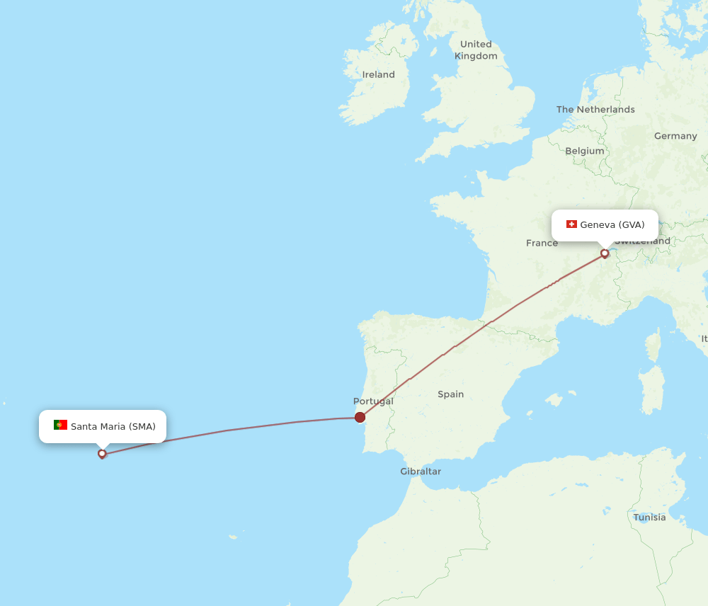 SMA to GVA flights and routes map