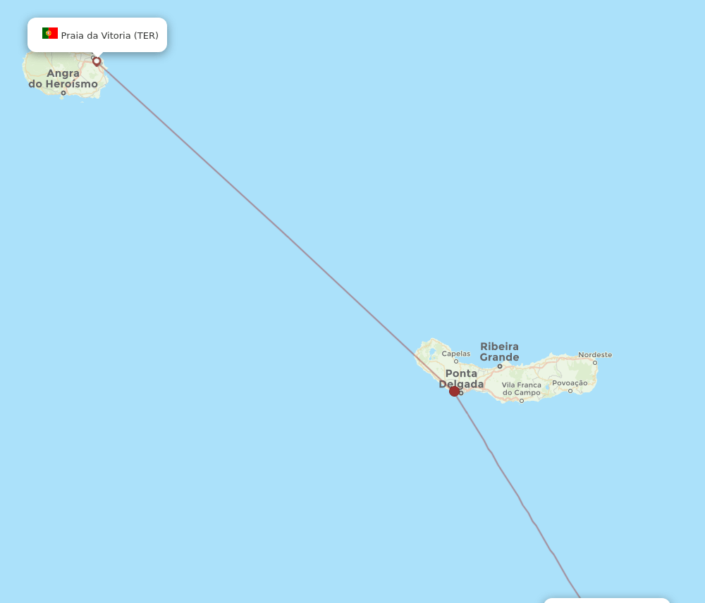 SMA to TER flights and routes map