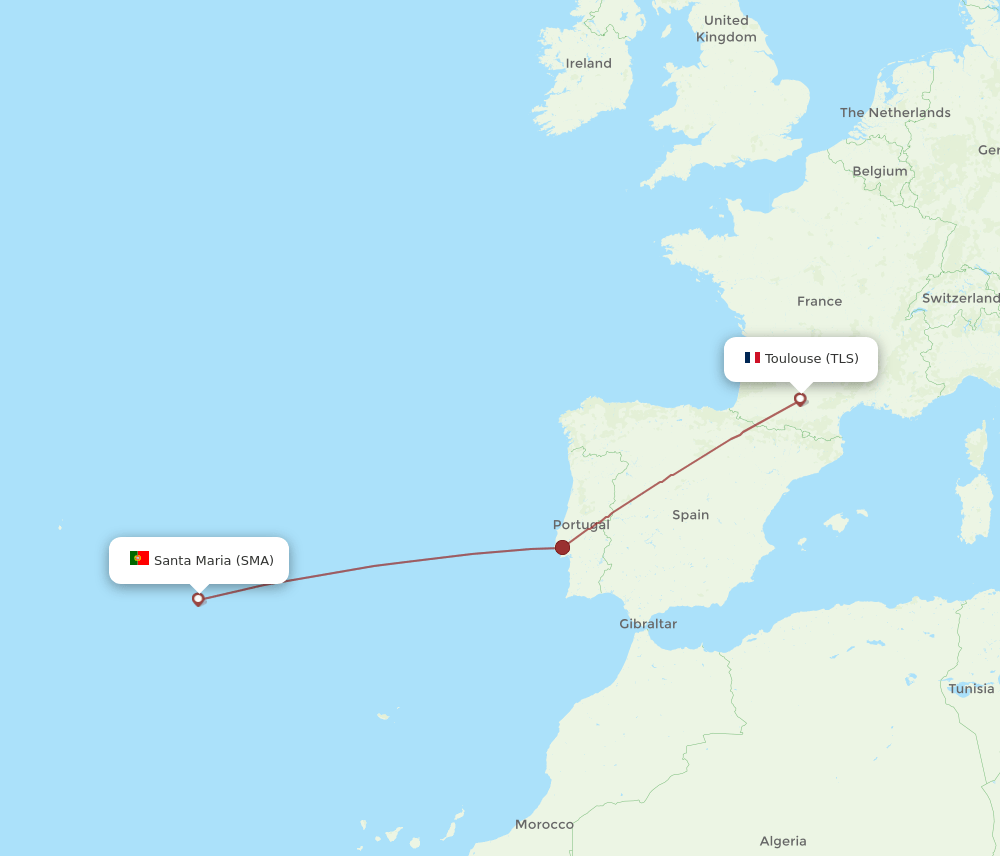 SMA to TLS flights and routes map