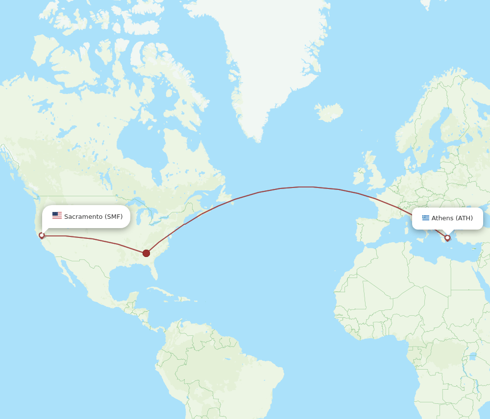 SMF-ATH flight routes