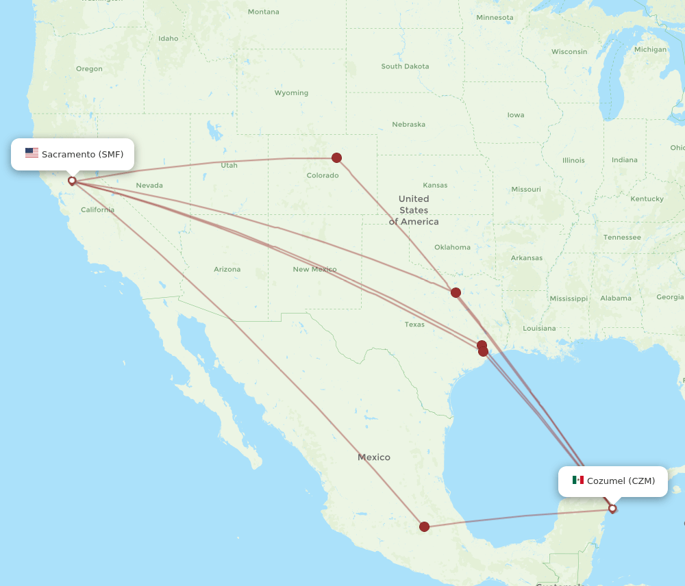 SMF-CZM flight routes