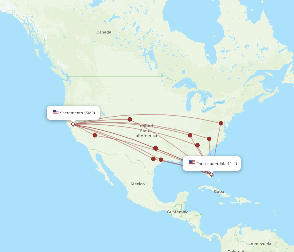 SMF-FLL flight routes