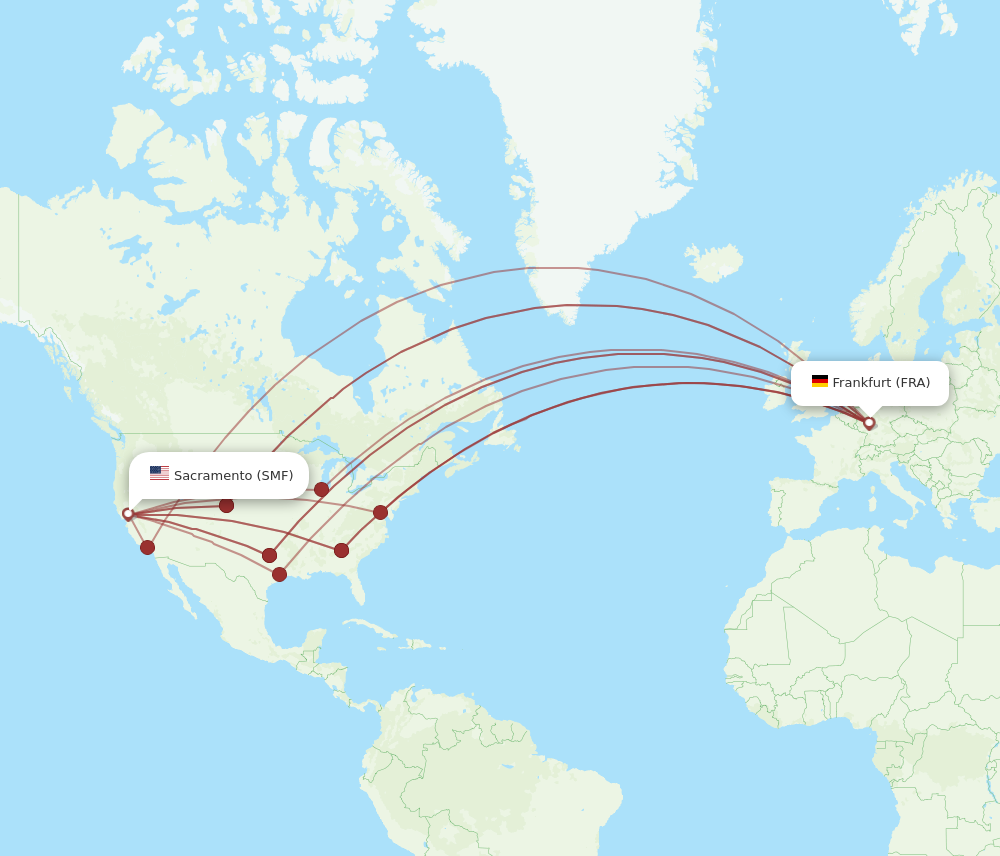 SMF to FRA flights and routes map