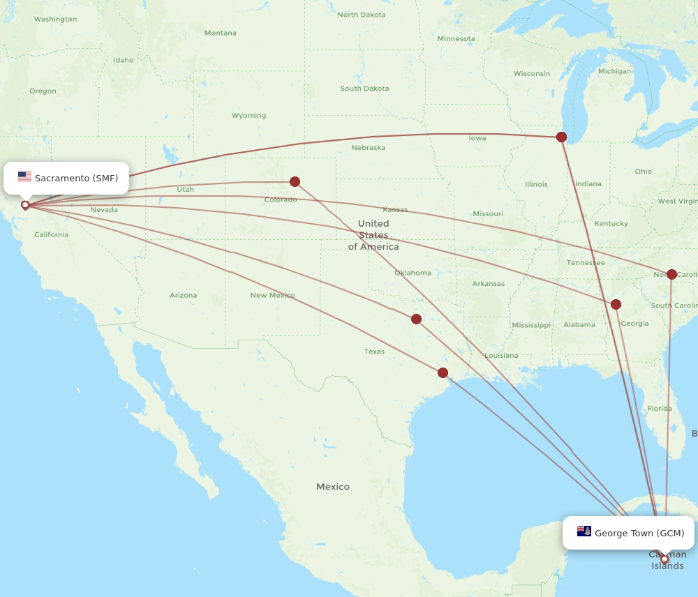 SMF-GCM flight routes
