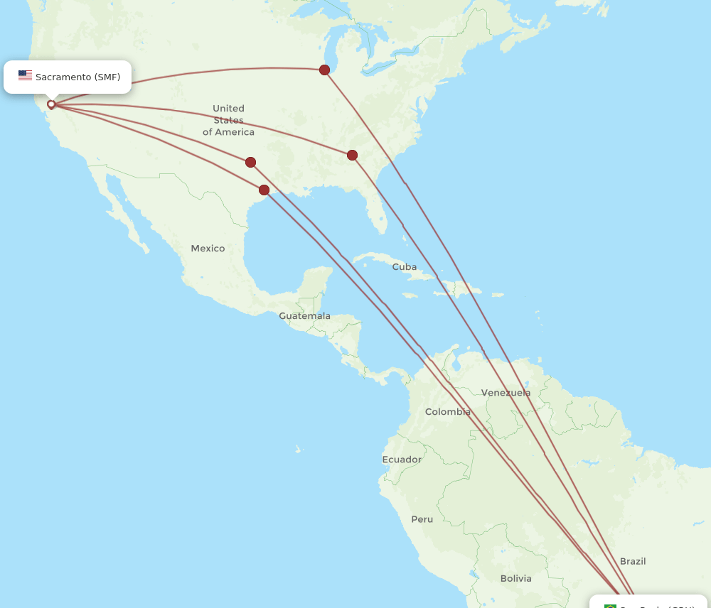 SMF-GRU flight routes
