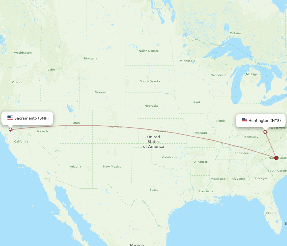 SMF-HTS flight routes