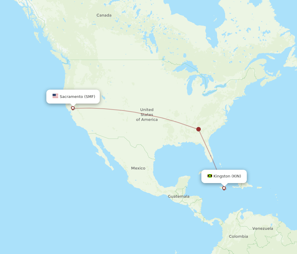 SMF to KIN flights and routes map