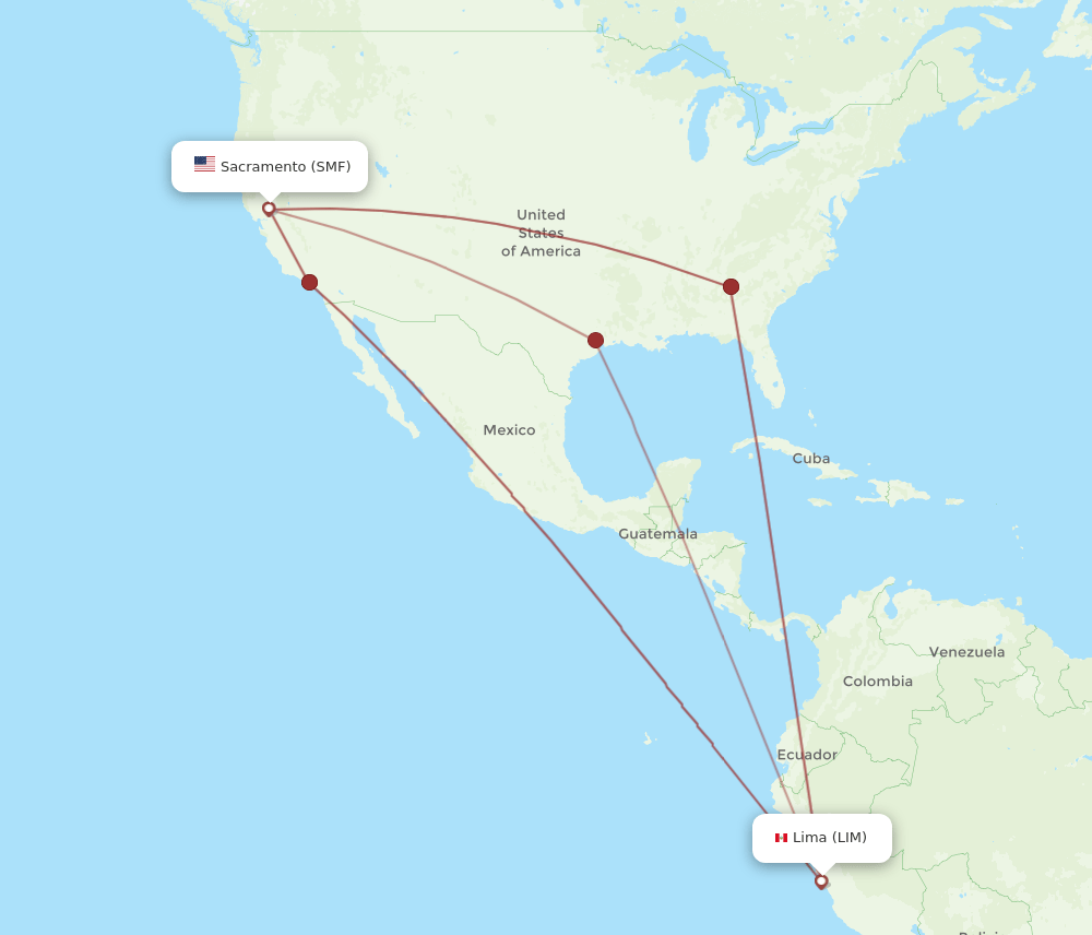 SMF-LIM flight routes