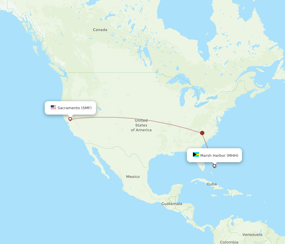 SMF-MHH flight routes
