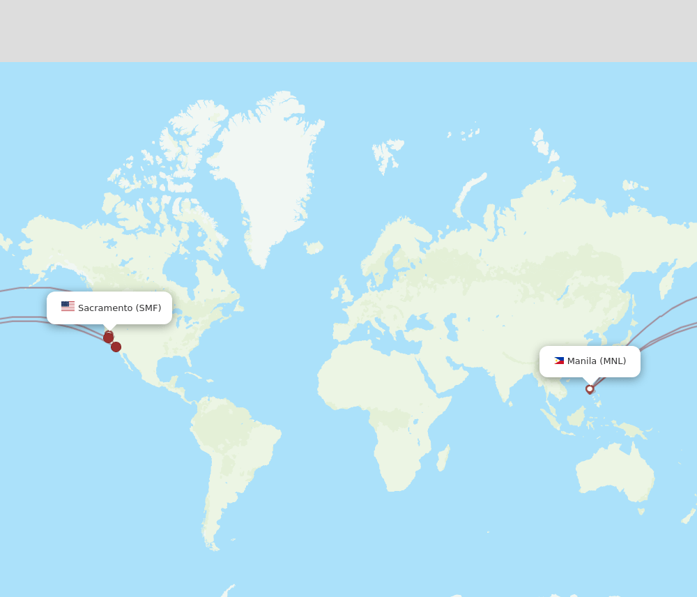SMF-MNL flight routes