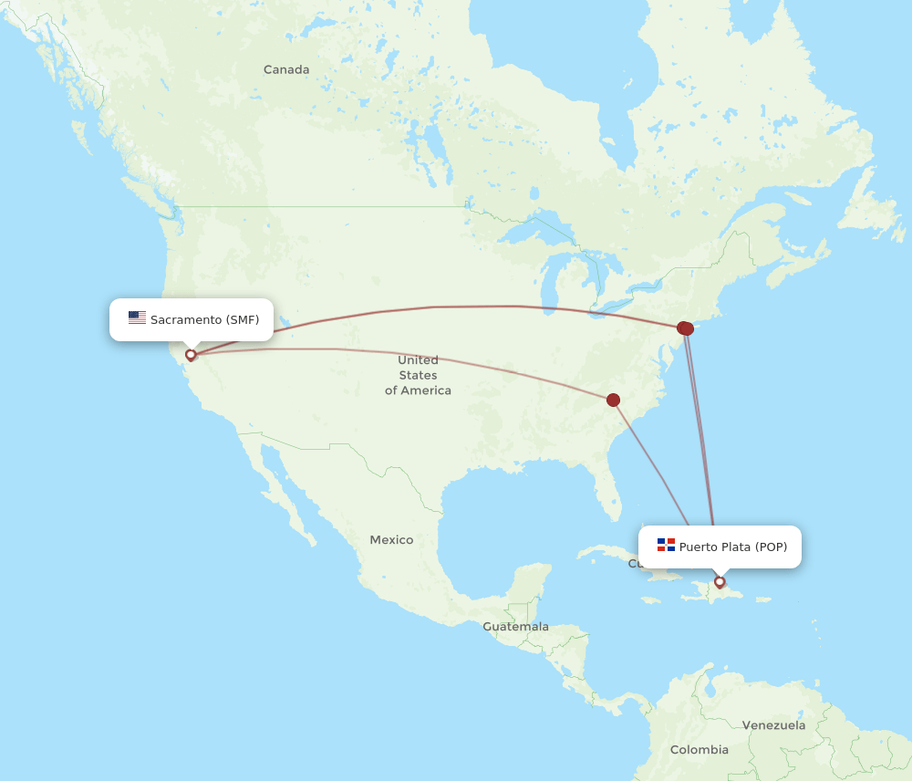 SMF-POP flight routes